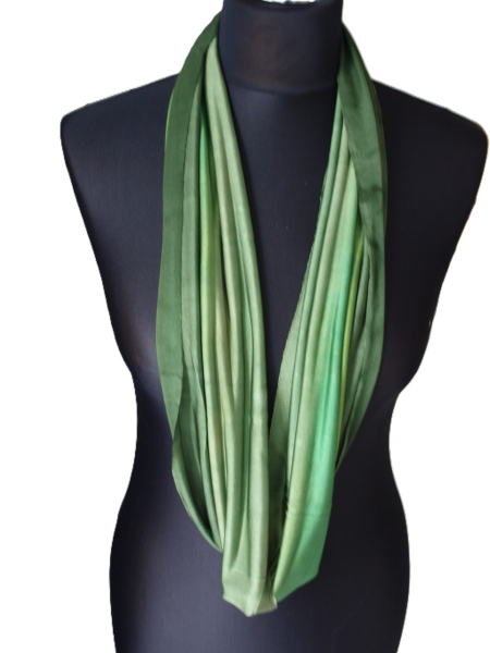 SCHLAUCHSCHAL LOOP SEIDENJERSEY 100% reine Seide Grüntöne