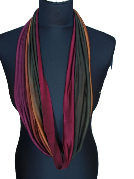 SCHLAUCHSCHAL LOOP SEIDENJERSEY 100% reine Seide bordeaux