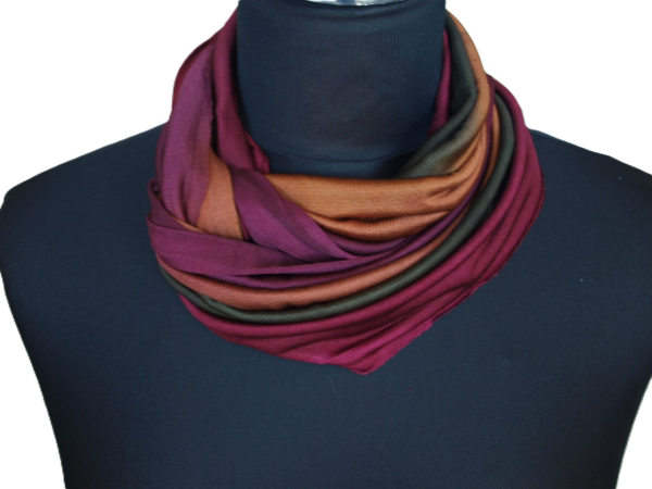 SCHLAUCHSCHAL LOOP SEIDENJERSEY 100% reine Seide bordeaux