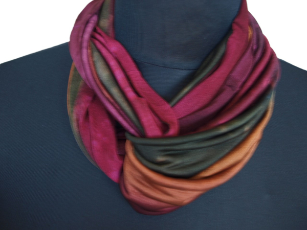 SCHLAUCHSCHAL LOOP SEIDENJERSEY 100% reine Seide bordeaux