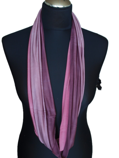 SCHLAUCHSCHAL LOOP SEIDENJERSEY 100% reine Seide rosa-taupe