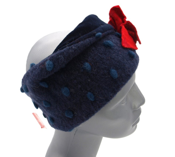STIRNBAND Punkte blau auf dunkelblau