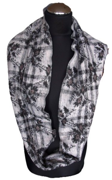 Loop Walkstoff Loopschal Baumwollfleece grau gefüttert edel exclusiv