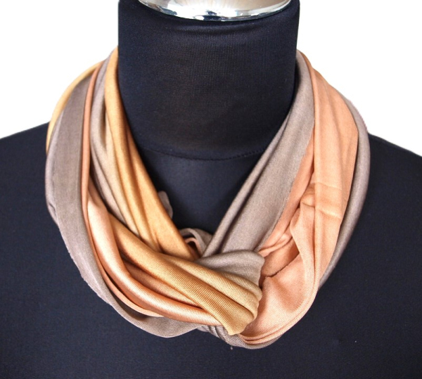 SCHLAUCHSCHAL LOOP SEIDENJERSEY 100% reine Seide beige-natur