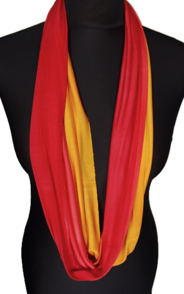 SCHLAUCHSCHAL LOOP SEIDENJERSEY 100% reine Seide orange-rot