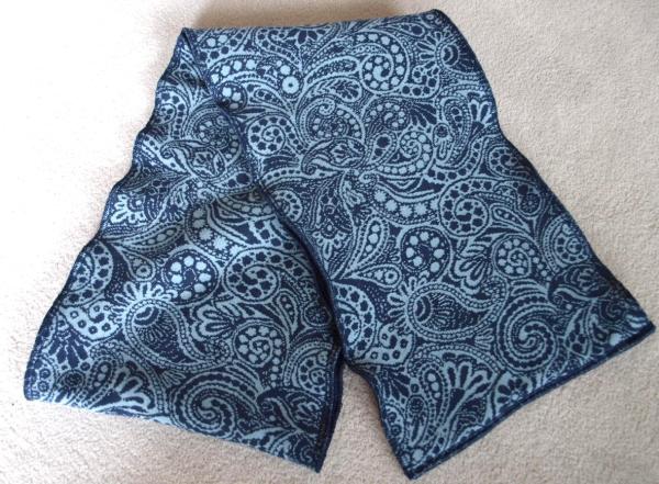 Loop Baumwolljaquard Loopschal Baumwollfleece blau gefüttert edel exclusiv