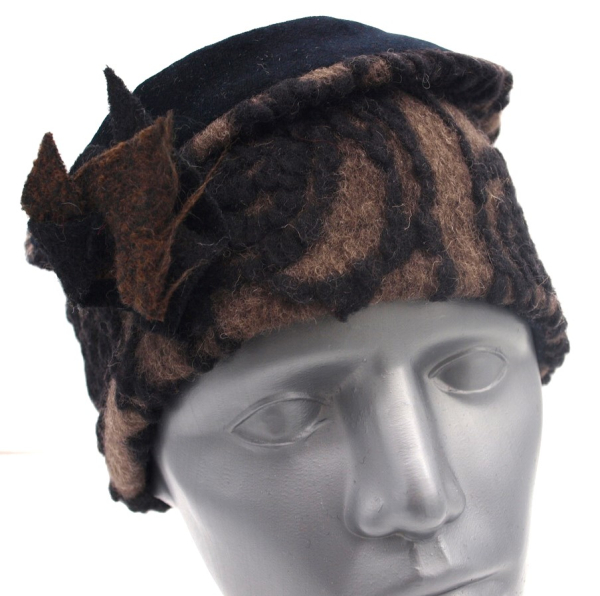 STIRNBAND Ornamente braun-schwarz