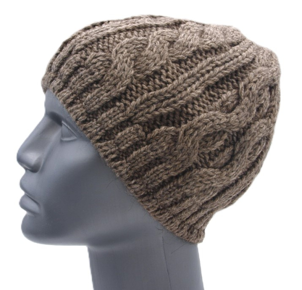 Neu Gebeana Damen Strick-Mütze taupe, made in Germany