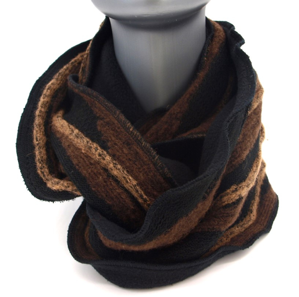 Loop Strickstoff Loopschal Baumwollfleece gefüttert edel exclusiv