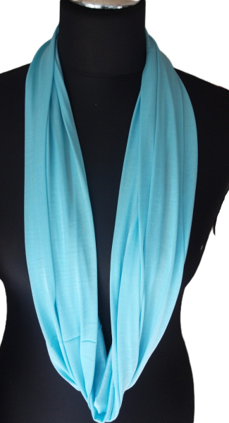 SCHLAUCHSCHAL LOOP SEIDENJERSEY 100% reine Seide helles blau