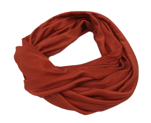 SCHLAUCHSCHAL LOOP SEIDENJERSEY 100% reine Seide rostbraun