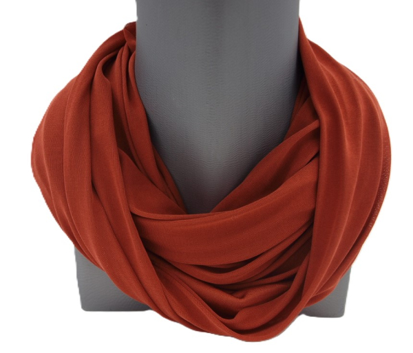 SCHLAUCHSCHAL LOOP SEIDENJERSEY 100% reine Seide rostbraun