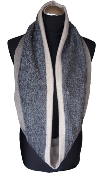 Loop Loopschal Schlauchschal 3 verschiedene Stoffe Unikat Boucle Walk Cashmere