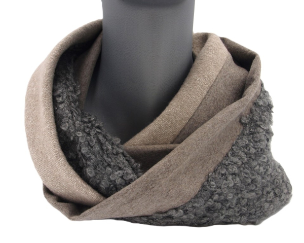 Loop Loopschal Schlauchschal 3 verschiedene Stoffe Unikat Boucle Walk Cashmere