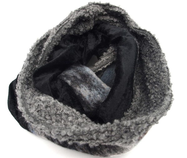 Loop Loopschal Schlauchschal 3 verschiedene Stoffe Unikat Boucle Walk Samt