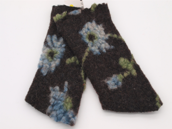 STULPEN BRAUN GROSSE BLUME HANDGEFERTIGT