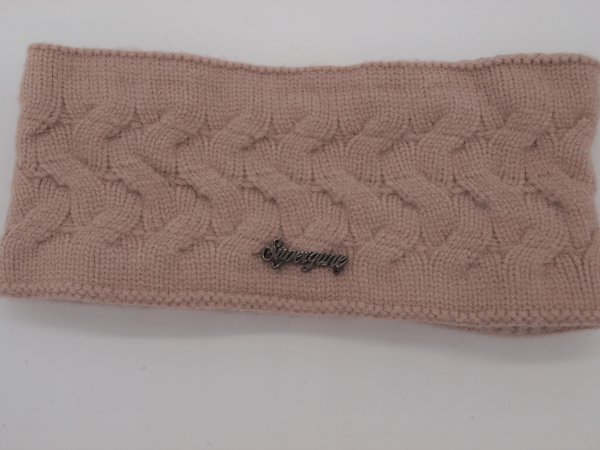 Stirnband Strick rosa mit Fleece gefüttert