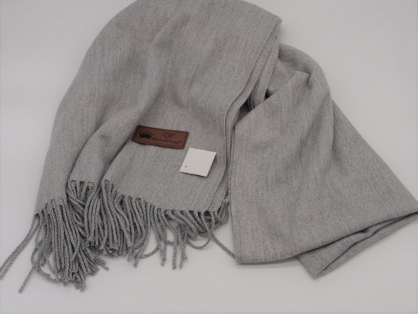 Schal Glatt hellgrau 70% Viskose, 30% Cashmere