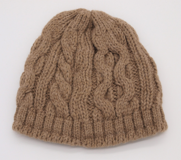 Gebeana Damen Strick-Mütze beige, made in Germany