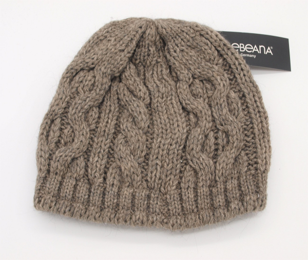 Gebeana Damen Strick-Mütze taupe, made in Germany