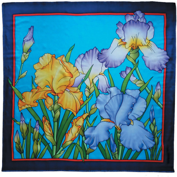 LATIFOLIA PIERRE WILLOCQ LA COLLECTION GUTTA-SEIDENTUCH 90x90cm Habotai /Ponge 9 Konturen SCHWARZ