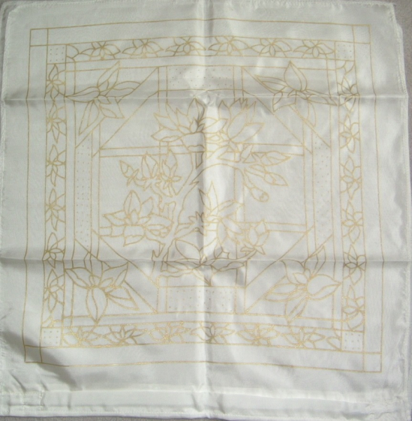 JAP. FLORAL GUTTA-KISSENHÜLLE  Habotai / Ponge 8 Kontur gold