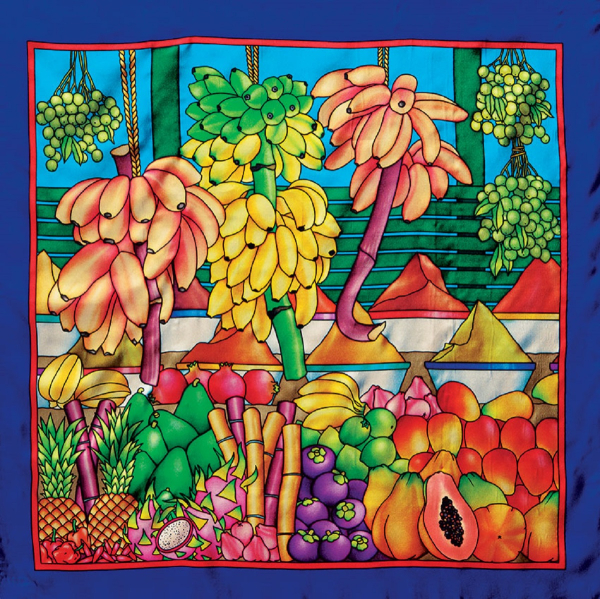 LE MARCHE PIERRE WILLOCQ LA COLLECTION GUTTA-SEIDENTUCH 90x90cm Habotai /Ponge 8 Konturen SCHWARZ