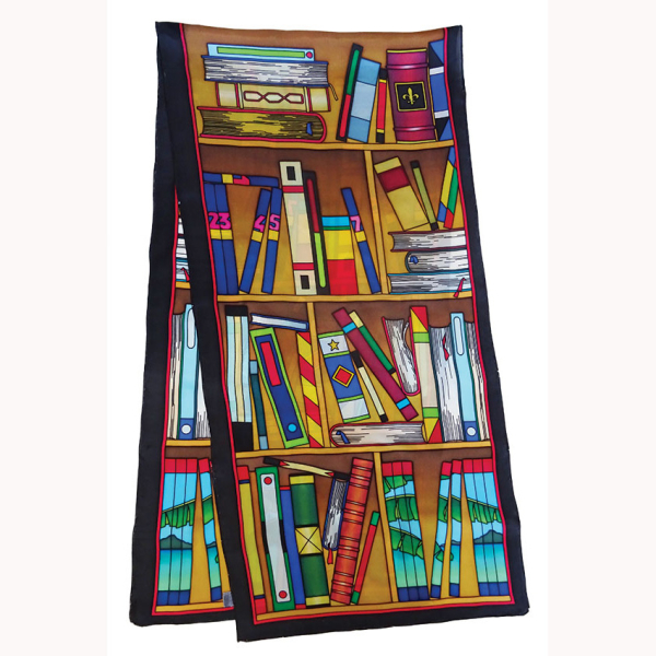 BIBLIO Pierre Willocq SEIDENSCHAL 45x180 Ponge 9 Konturen schwarz