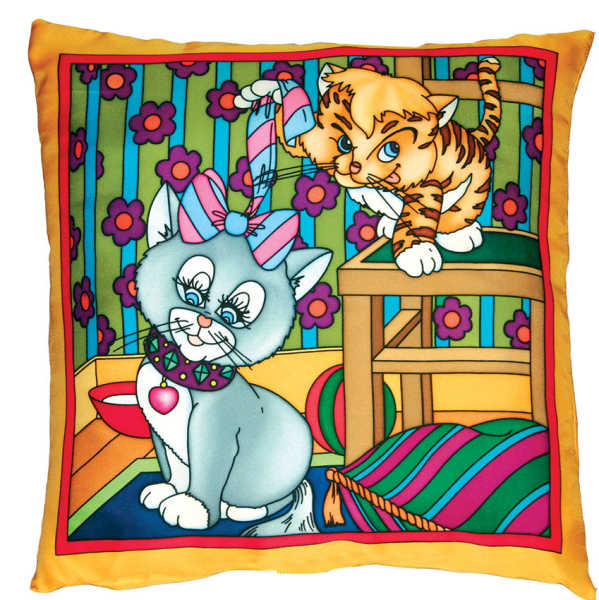 KIN KOUN GUTTA-KISSENHÜLLE  Pierre Willocq Kollektion Habotai / Ponge 8 Kontur SCHWARZ