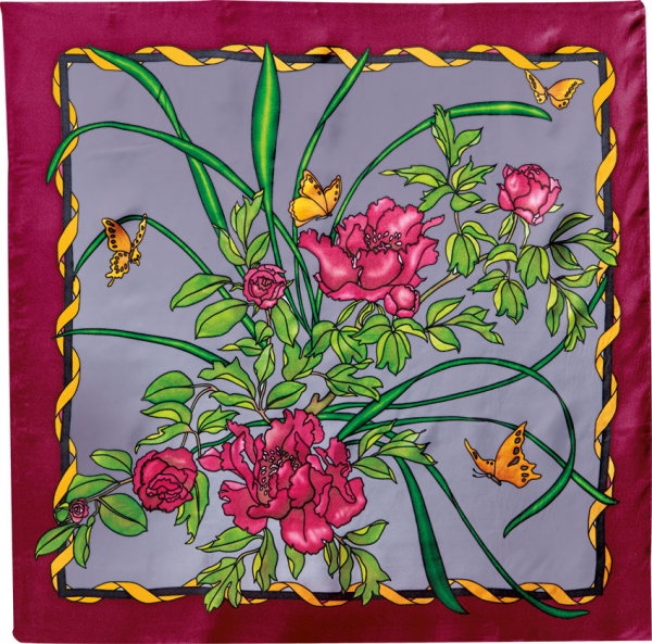 PAPIVOINES VOS PINCEAUX COLLECTION GUTTA-SEIDENTUCH 90x90cm Habotai /Ponge 8 Konturen SCHWARZ