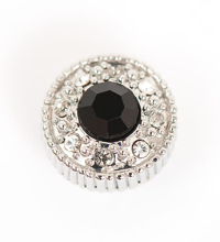 NEU !Aufsatz Strass Cabochon schwarz weiß rund 11mm 7094.21.02