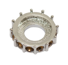 Scheibe Strassrondell silber/braun 15mm 7090.26.46