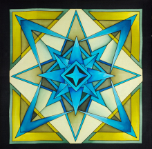 TARA IDEEN GUTTA-SEIDENTUCH 55x55cm Ponge 8 Konturen schwarz