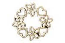 Blüten-und Herzkranz gold klein 25mm 7090.67.72
