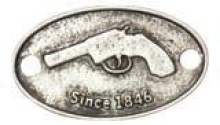 Scheibe mit Pistole silber 32x19mm 7090.67.99