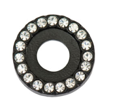 Scheibe Strasskranz schwarz/weiß 21mm 7090.26.57