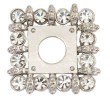 Scheibe Strasskranz silber/weiß eckig 25x25mm 7090.26.60