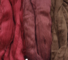 Filzwolle 220g superfeiner Merino-Kammzug Filzen 19,5mic 3 x Brauntöne