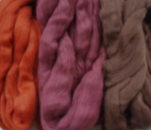 Filzwolle 220g superfeiner Merino-Kammzug Filzen 19,5mic Braun-Rost