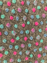 Ganz Neu Winter 2026/27 Musterwalk Punkte bunt auf anthrazit Walkstoff Italien gemustert Walkloden