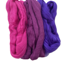 Filzwolle 195g superfeiner Merino-Kammzug Filzen 19,5mic Märchenwolle pink-violett