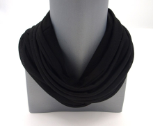 SCHLAUCHSCHAL LOOP SEIDENJERSEY 100% reine Seide schwarz