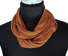 SCHLAUCHSCHAL LOOP SEIDENJERSEY 100% reine Seide braun