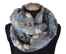 Loop Musterwalk Loopschal Winter warm Fleece grau gefüttert Unikat - Kopie