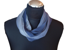 SCHLAUCHSCHAL LOOP SEIDENJERSEY 100% reine Seide Blau-Grau