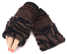 Stulpen Pulswärmer Unikat Kreise braun-schwarz