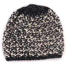 Strickmütze Beanie lang grau Ballonmütze Fa. Gebeana Strickgrau gefüttert made Germany