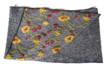 Hüftgürtel, Hüftschmeichler, Cacheur Grau mit Musterwalkstoff Blumen gelb auf grau