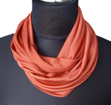 SCHLAUCHSCHAL LOOP SEIDENJERSEY 100% reine Seide rostbraun