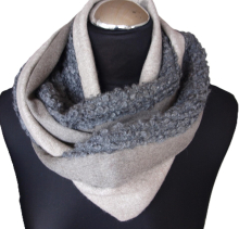 Loop Loopschal Schlauchschal 3 verschiedene Stoffe Unikat Boucle Walk Cashmere